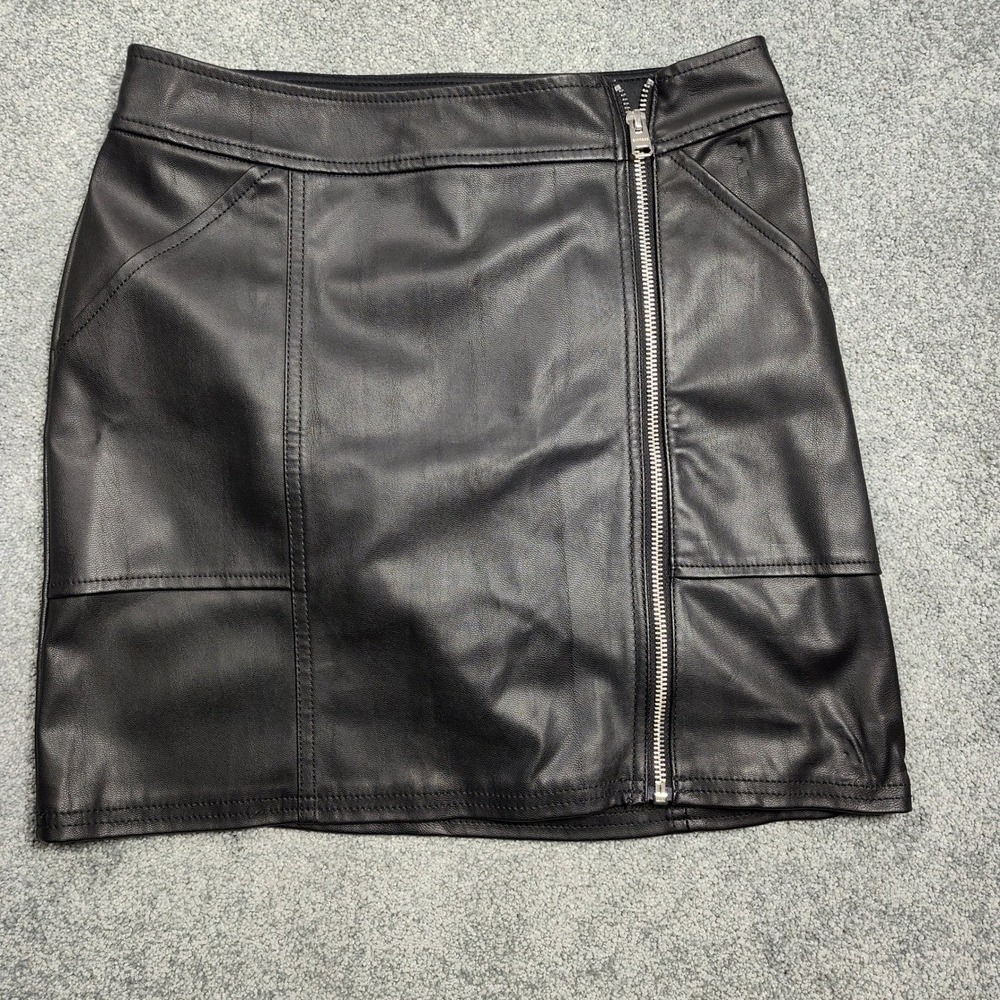 Express Black Faux Leather Mini Skirt Womens Size Small Pencil Skirt Casual